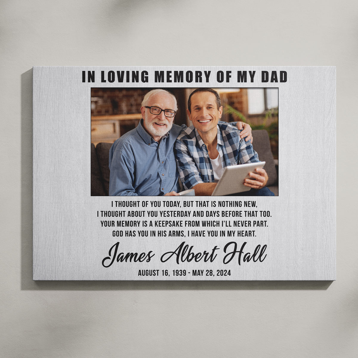 In Loving Memory Canvas – Treasured Memories Gift Center